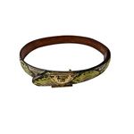 Taxidermy Python Logo Belt w/Dust Bag Sz. XS Yellow Photo 2