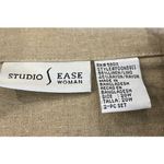Vintage Studio Ease Womens Size 20W Brown Button Top Blouse Career Safari Linen‎ Photo 4