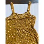 American Eagle  Mustard Yellow Polka dot Smocked Romper -Retro- M NWOT Photo 2