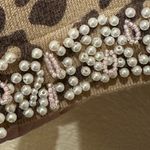 Nieman Marcus Vintage Pearl & Rhinestone Leopard Print Cardigan Tan Size L Photo 9