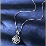 Boutique NEW Women’s Princess Cut Simulated Diamond Star 14k‎ Gold Plated S925 Necklace Photo 0