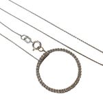 14K 14KT White Gold Round Diamond Pendant Necklace Eternity Circle of Life Photo 2