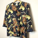 Vintage 80s Silk Jacket Top Equestrian Horse Print size M Robert Stock Lmtd Size M Photo 3