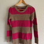 Gap  Pink Tan Brown Stripe Cozy Knit Scoop Sweater Photo 0