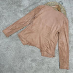 Hutch Anthropologie  Open Jacket Blazer Faux Vegan Suede in Peachy Beige Size S Photo 8