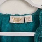 Victoria's Secret Vintage Victoria’s Secret Robe Floral Embroidered Beaded Size M/Large Teal Blue Photo 2