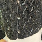Vintage Ursula of Switzerland Black Sequin Cropped Jacket Made in USA Sz 10P Photo 3