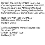 Top Size XL LIV Golf Sports Bra Camouflage Athletic Activewear New NWT Women's Sports Bra Photo 1