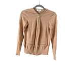 Michael Kors Women's Tan Gold Zip Cardigan Sweater XS Photo 1