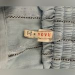 Raga Anthropologie Baby Blue and Metallic Silver Skyla Tassel Wrap Look Skirt M Photo 3