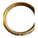 UNIQUE Gold Brass Brown Wood Resin Inlay 3" Diameter PLUS SIZE Bangle Bracelet Photo 1