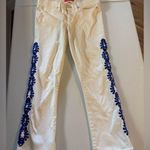 Lilly Pulitzer Jeans Womens 8 Embroidered South Ocean Crop Flare White Floral Photo 0