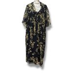 Marina Rinaldi Size 3X Black Floral 100% Silk Maxi Dress Event Cocktail 31 Italy Photo 2