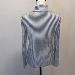 a.n.a  black & white striped stretchy long sleeve turtleneck top Photo 4