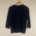 Cable & Gauge Cable & Gage Black 3/4 Sleeve V Neck Sweater Size Petite L Photo 2