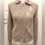 Free People  Asymmetrical zip up knit sweater taupe size XS Photo 1