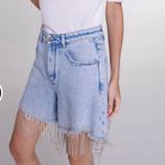 Maje  Women's cotton Rhinestone denim shorts for Spring/Summer Photo 3