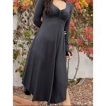 Sozy Sarah Long Sleeve Dress Women M Burnt Red Ruched Neckline Thumb Hole Pocket Size M Photo 7