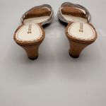 Naturalizer Sana White Strappy Sandal Heels With Cork Sole Studded Detail Photo 7