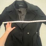 Calvin Klein Womens  Black Wool Blend Belted Wrap Coat Peacoat Sz 12 Photo 5