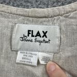 Flax  100% Linen Tank Top Oatmeal Beige Lagenlook Beach Boho Women's Small Photo 3