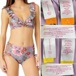 No Boundaries Bikini Set Floral Sage Green Pink Corset Flutter M Top L Bottoms Photo 7