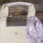 Victoria's Secret New Elegant Ivory Victoria Secret Tote Bag with Floral Lavender Scarf Photo 1