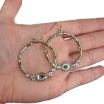 Lot of 10 Pairs of Hoops & Stud Pierced Earrings: LOFT AVON Gold Photo 10