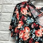 West Coast Love  floral rose print cross strap tee Tshirt size M medium‎ soft tee Photo 2