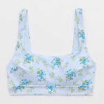 Brand New American Eagle Women's Size Medium Blue Floral Bralette Bra Photo 0