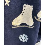 Cherokee Vintage  Womens Blue Ramie Cotton Embroidered‎ Button Knit Sweater sz 14 Photo 3