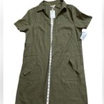 Max Studio Olive Green linen blend Dress Photo 3