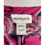 Peck & Peck  100% Linen Sharkbite Hem Blouse Women's Size L Photo 4