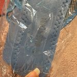 Blue Slide Slippers with Floral Accents Size 7 Photo 3