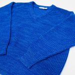 Vintage 90s Contemporary Casuals Blue Knit V Neck Sweater Photo 2