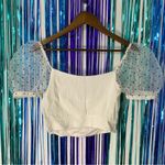 ZARA White Bubble Sleeve Blouse Photo 5