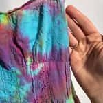 American Rag Y2K Tie Dye Babydoll Smocked Mini Dress Spaghetti Straps Hippie Boho Colorful XS Photo 2