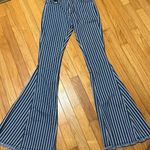 Altar'd State Striped Denim Flare Pants Photo 3