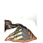 Vintage 70's Mid Century Usna Designer Luxury Silk Scarf geometric pattern sheer Orange Photo 2
