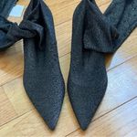 ZARA OVER THE KNEE FABRIC SOCK BOOTS BLACK METALLIC KITTEN HEEL PARTY RARE SZ 36 Photo 12