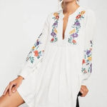 Free People  Mia Gauze Embroidered Mini Dress White Floral Size XS Photo 0