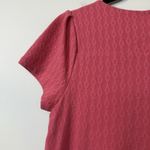 Anthropologie Maeve Women Coral Shift Dress Stretch Crew Neck Textured Design M Photo 3