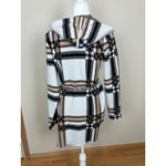 Christian Siriano New York Plaid Hooded Cardigan Wrap Belted Cozy Lounge Women L White Size L Photo 1