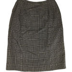 Vintage Rena Rowan for Saville Pleated‎ Midi Skirt Brown Black Plaid USA Women 8 Photo 0
