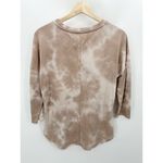 cupio  Top Women MEDIUM Brown White Tie Dye Long Sleeve Crew Neck Pullover Photo 1