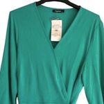 Fashion Brand Womens Green Dress Size XL Midi Long Sleeve Wrap Tie Side Zip NWT Photo 2