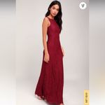 Lulus NWT Lace Brilliant Babe Wine Red Lace Maxi Dress Gown Size S Photo 1
