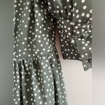 O.P.T. Green & White Polka Dot Papin Cottagecore Modest Midi Dress Size XS Photo 7
