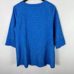 Habitat  Tunic Top Women M Blue Grid Textured Pockets Minimalist Artsy Lagenlook Photo 7
