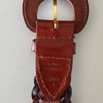 Anthropologie Vintage Braided Multicolor Leather Belt Rounded Buckle Brown Large Photo 2